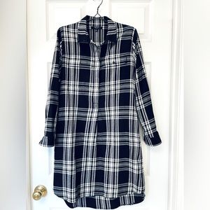Madewell flannel plaid shirt-dress, size XS